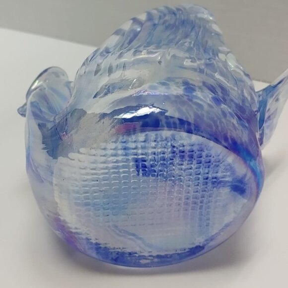 Chalet - Rossi Blue Carnival Irradato Glass Bomboniere Whimsey Handmade Canada - Picture 7 of 9